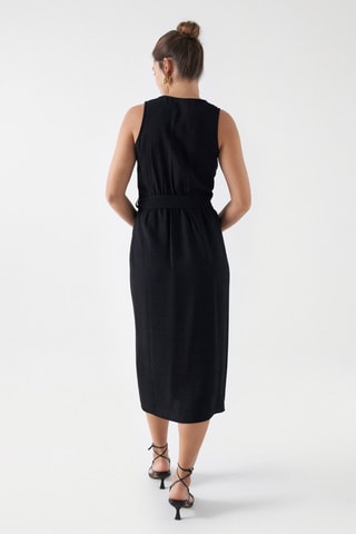 Robe midi regular sans manches - Noir