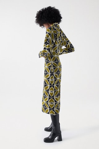 Robe regular - Noir et vert