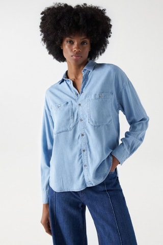 Chemisier en jean - Bleu