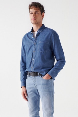 Chemise regular - Bleu