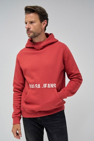 Sweat regular à capuche - Rouge