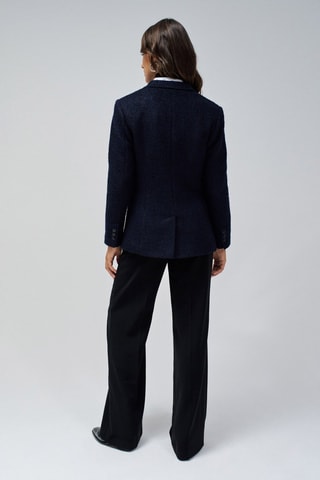 Blazer slim en laine - Bleu marine
