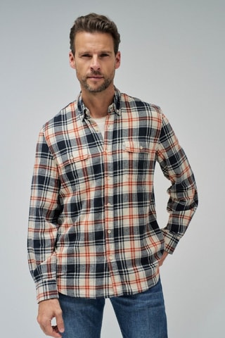 Chemise regular - Beige et bleu