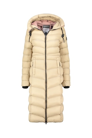 Lange Gewatteerde Jas - Beige