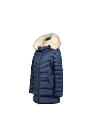 Lange Gewatteerde Jas Destineak Marineblauw