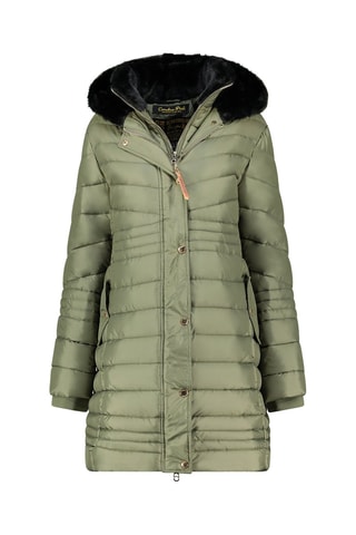 Lange Gewatteerde Jas - Kaki