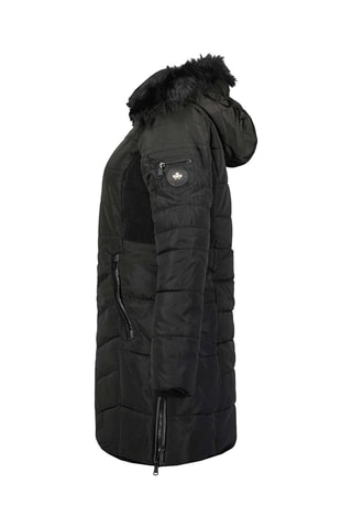 Lange Gewatteerde Jas - Zwart