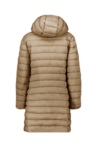 Lange Gewatteerde Jas met Capuchon Akitaleak - Taupe