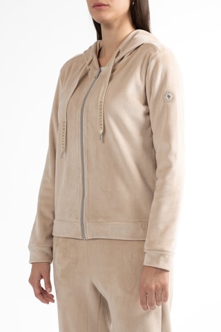 Velours Sweater met Capuchon Daltrey - Beige