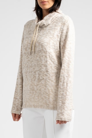 Velours Sweater met Capuchon Deary - Gemêleerd Beige