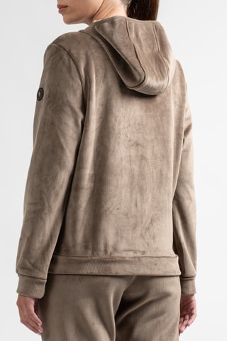 Velours Sweater met Capuchon Dooltin - Taupe