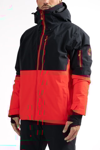 Ski-jasje met Capuchon Daemon - Rood en Zwart