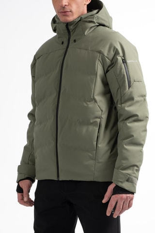 Gewatteerde Ski-jas met Capuchon Downhill - Kaki