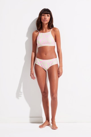 Sujetador de bikini con relleno - Fucsia y verde claro