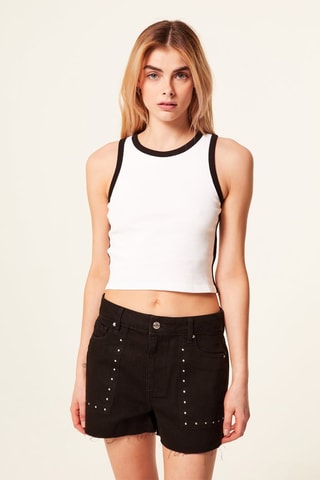 Camiseta de tirantes - Blanco y negro