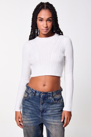 Jersey crop top - Blanco