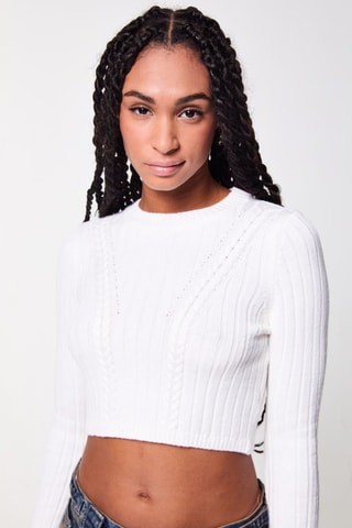 Jersey crop top - Blanco