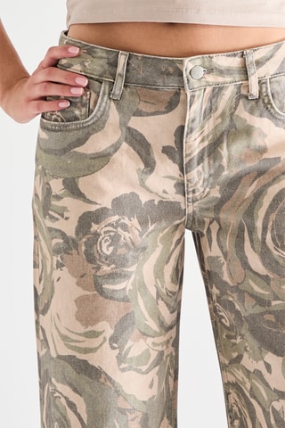 Pantalón wide leg - Caqui y beige