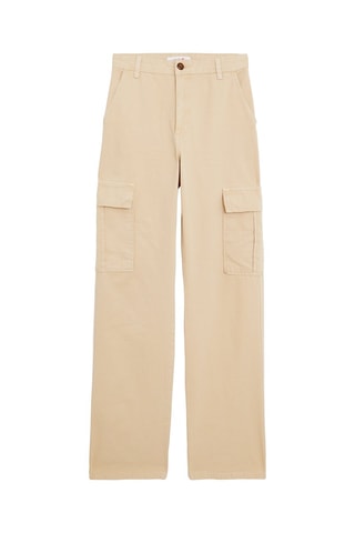 Pantalón cargo de tiro alto - Beige