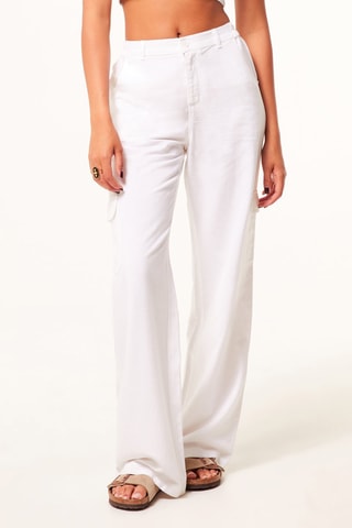 Pantalón palazzo de tiro alto - Blanco