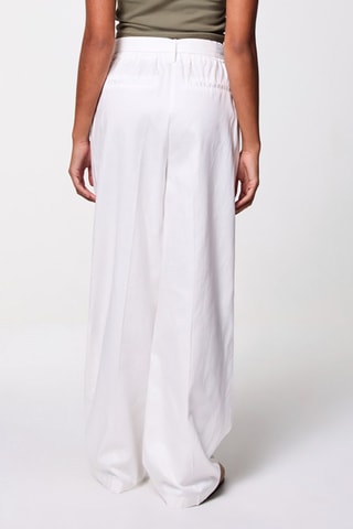 Pantalón wide leg de tiro alto - Blanco