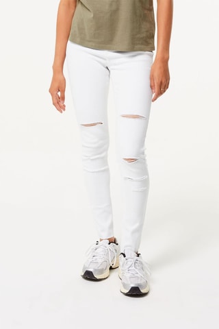 Jeggings de tiro alto - Blanco