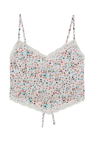 Crop top - Blanco y turquesa