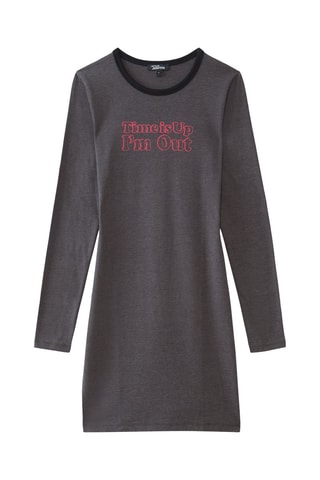 Vestido camiseta - Gris antracita jaspeado