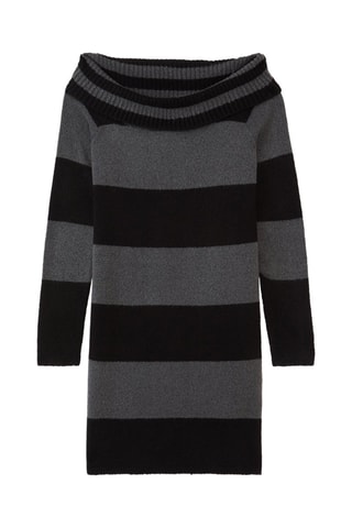 Vestido jersey - Negro y gris