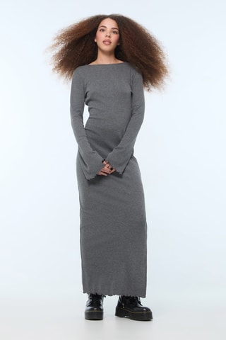 Vestido largo - Gris antracita jaspeado