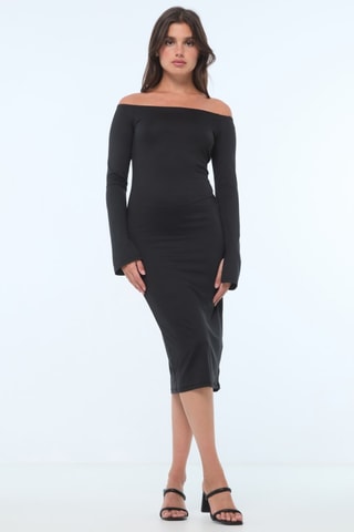 Vestido midi - Negro