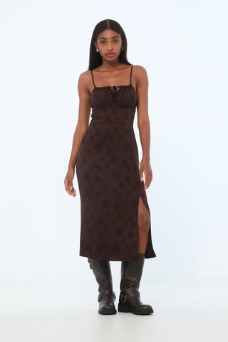 Vestido midi - Marrón