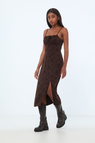 Vestido midi - Marrón