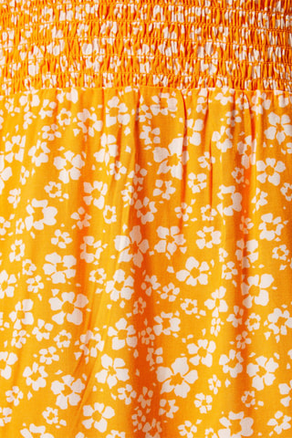 Vestido largo - Naranja y crudo