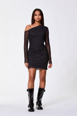 Vestido de tubo - Negro y blanco