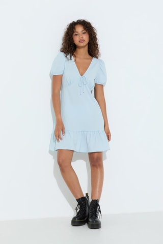 Vestido evasé - Celeste