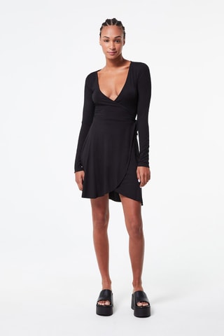 Vestido cruzado - Negro