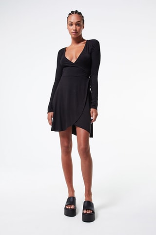 Vestido cruzado - Negro