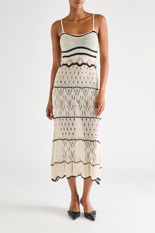 Vestido midi - Blanco roto