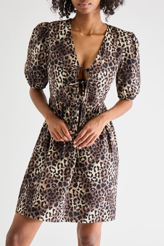 Vestido evasé - Marrón