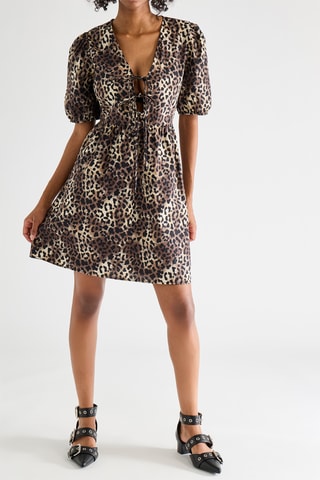 Vestido evasé - Marrón