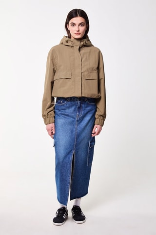 Corta-vento com capuz - Caqui