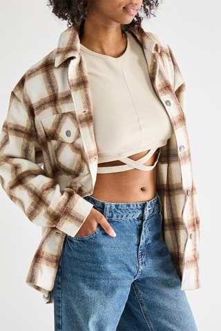 Sobrecamisa - Beige y marrón