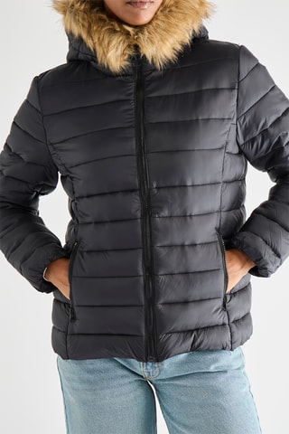 Anorak con capucha - Negro