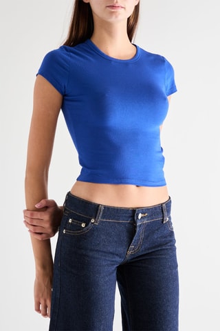 Camiseta cropped - Índigo