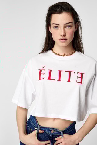 Camiseta cropped Élite - Blanco