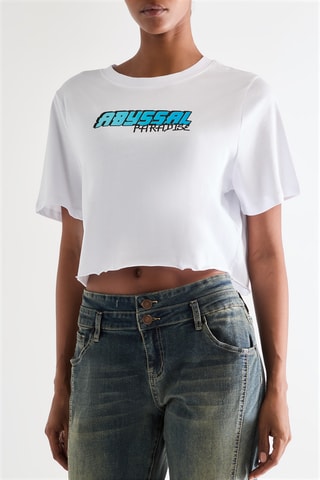 Camiseta cropped - Blanco