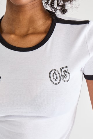 Camiseta cropped - Blanco y negro