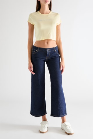 Camiseta cropped - Amarillo pastel