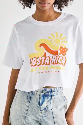 Camiseta cropped - Blanco